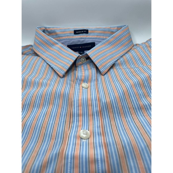 Tommy Hilfiger Men’s Size 18 (34-35)Button Down Collared Dress Shirt Relaxed Fit - Picture 2 of 8